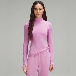 Lululemon Long Sleeve Jersey Turtleneck Pink Dahlia Mauve *see measurements
